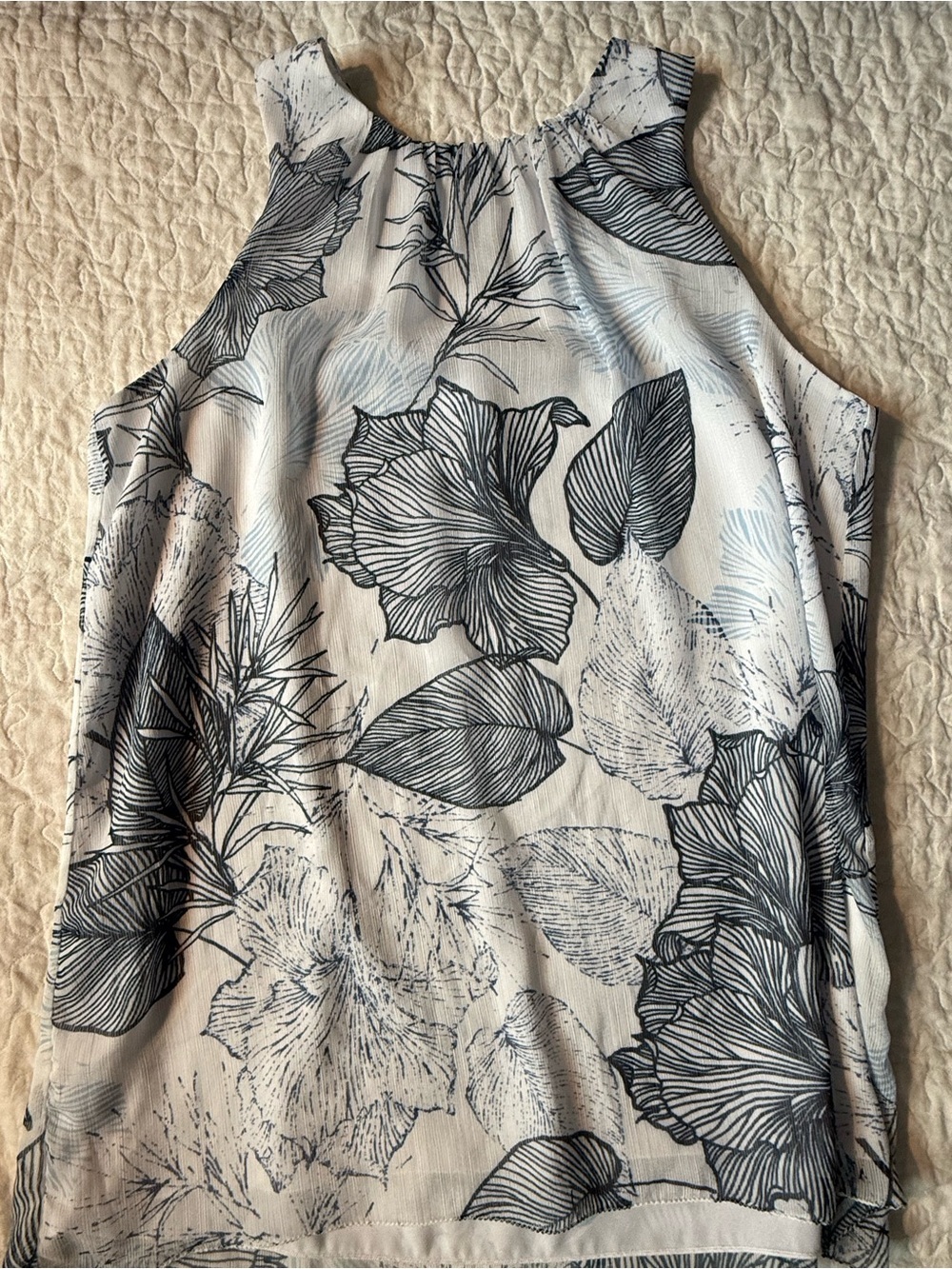 Vince Camuto, Blue Floral Hues sleeveless top - Picture 2 of 7
